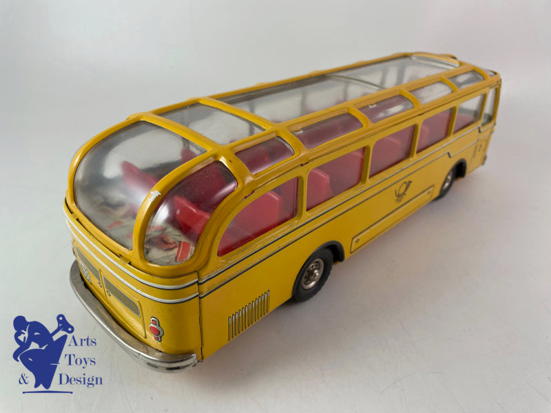 Antique toys Tippco Tco Autocar bus DB Bundespost friction circa 1960 L 34cm