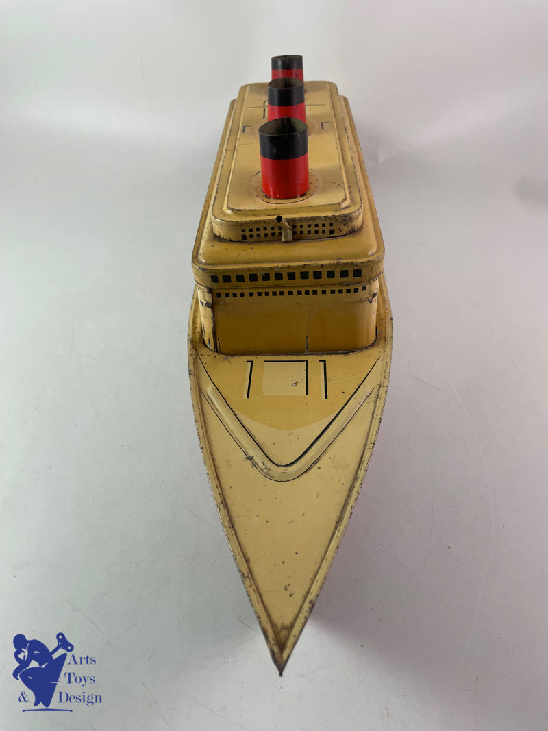 JOUET ANCIEN NORMANDIE BATEAU BOITE A BISCUITS GALETTES ST MICHEL