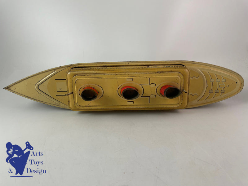 JOUET ANCIEN NORMANDIE BATEAU BOITE A BISCUITS GALETTES ST MICHEL