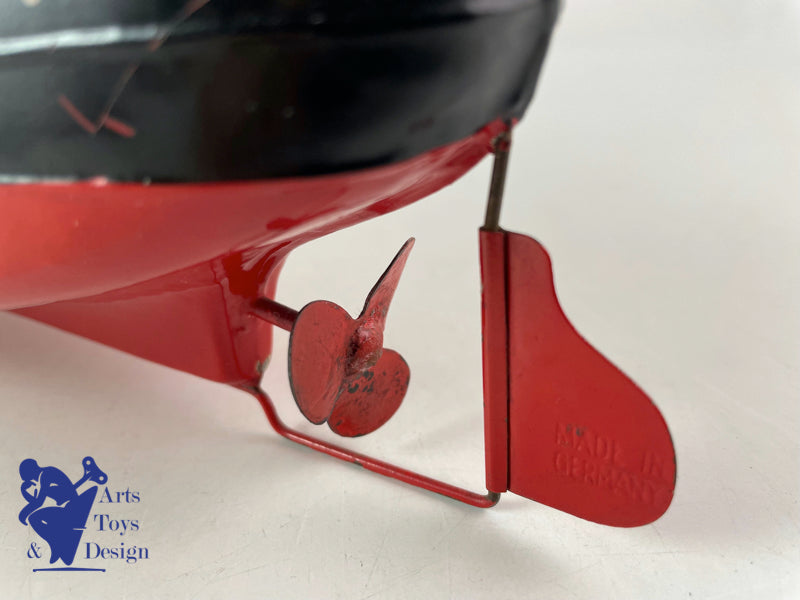 JOUET ANCIEN FLEISHMANN BATEAU LINER MECANIQUE 32CM VERS 1930