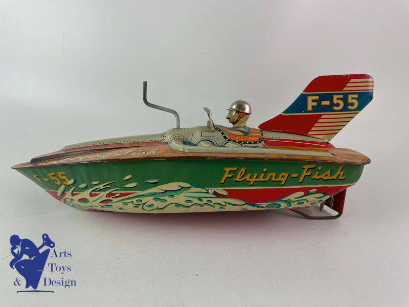 Antique toys Asahi Toy F55 Flying Boat Race Boat circa 1960 30cm