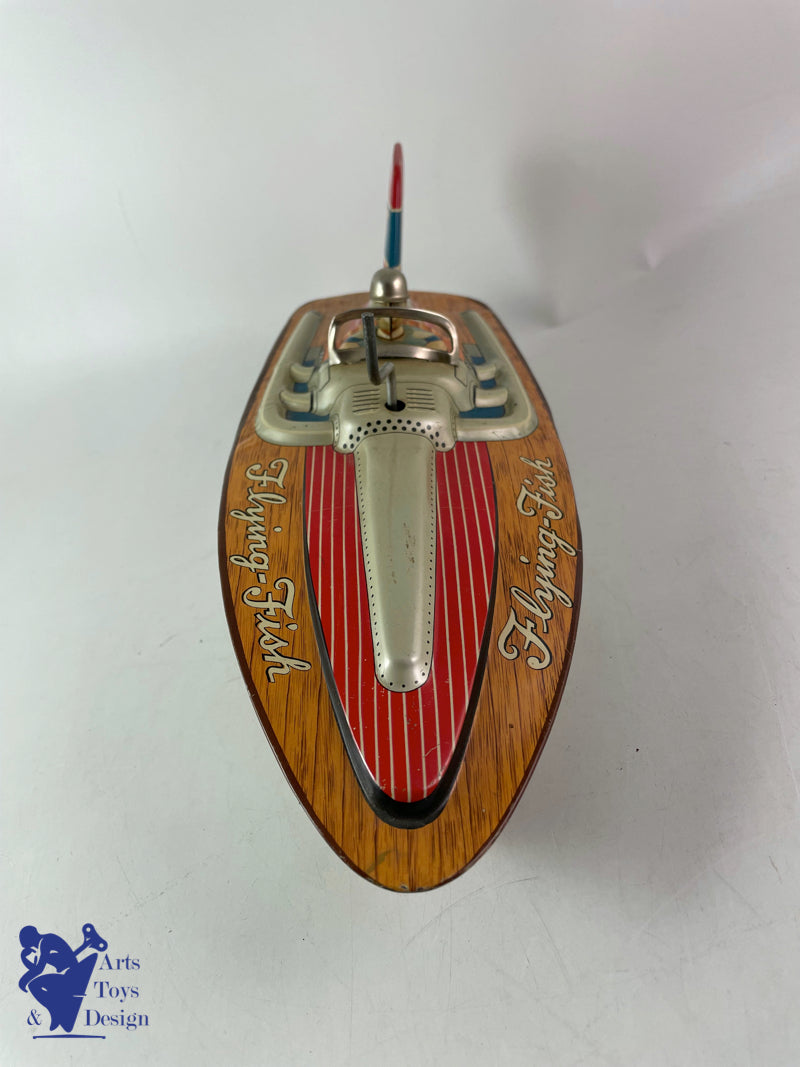 Antique toys Asahi Toy F55 Flying Boat Race Boat circa 1960 30cm