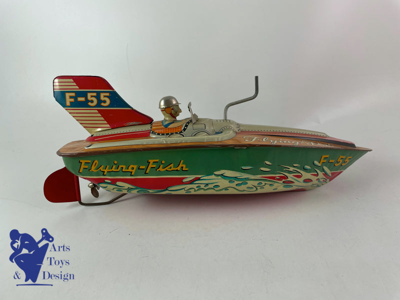 Antique toys Asahi Toy F55 Flying Boat Race Boat circa 1960 30cm