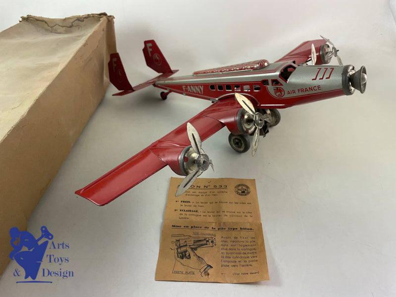 JOUET ANCIEN JOUSTRA 533 AVION AIR FRANCE FANNY VERS 1952 52CM