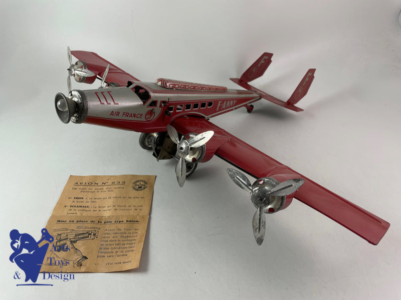 JOUET ANCIEN JOUSTRA 533 AVION AIR FRANCE FANNY VERS 1952 52CM