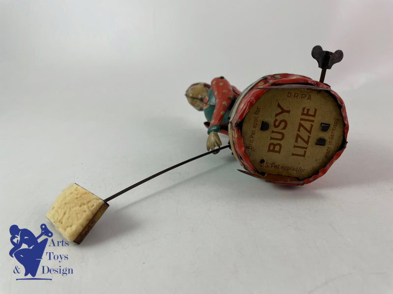 JOUET ANCIEN GUNTHERMANN BUSY LIZZIE MECANIQUE VERS 1930 H 17CM