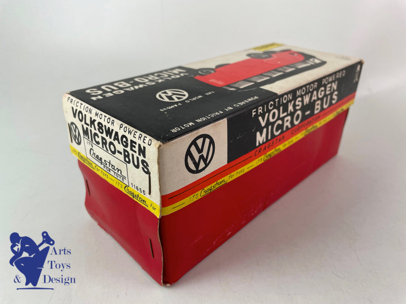 JOUET ANCIEN BANDAI CRAGSTAN VW COMBI MICRO BUS FRICTION VERS 1960 20CM