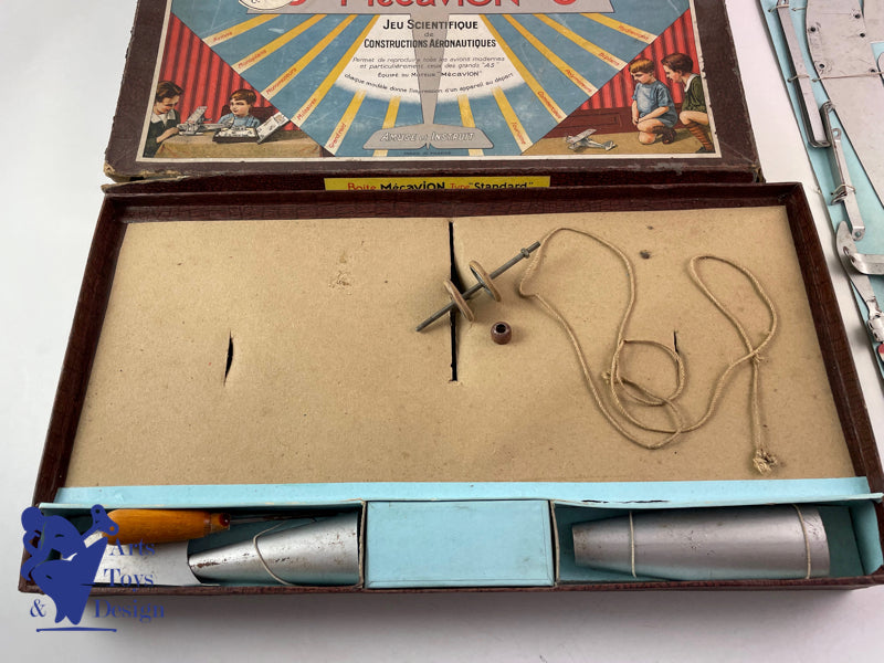 JOUET ANCIEN SCIENTIFIQUE MECAVION COFFRET STANDARD 7 AVIONS VERS 1935