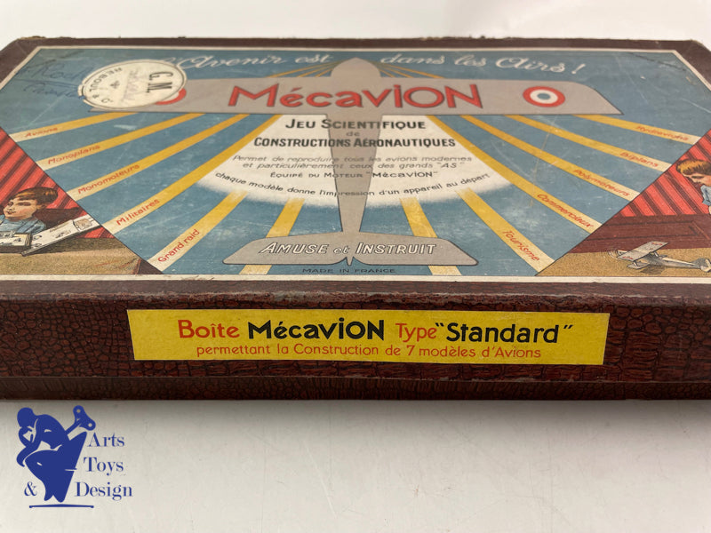 JOUET ANCIEN SCIENTIFIQUE MECAVION COFFRET STANDARD 7 AVIONS VERS 1935
