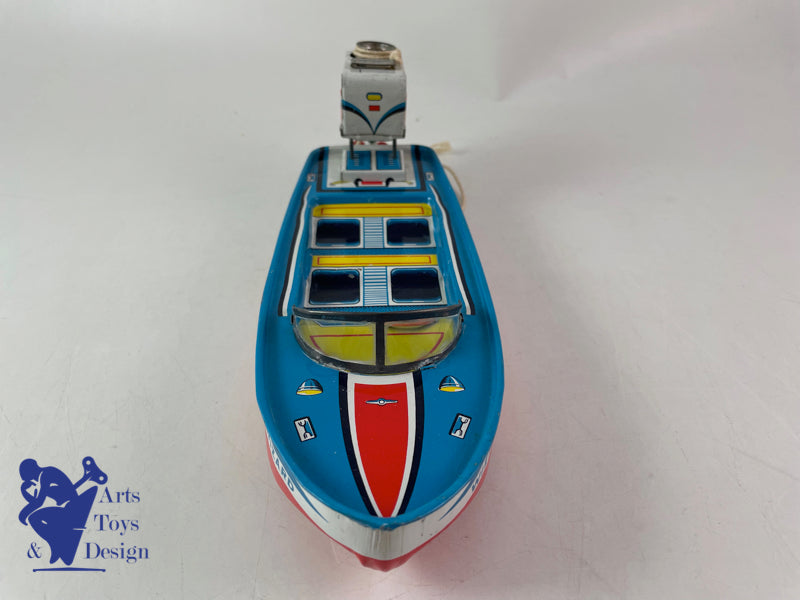 JOUET ANCIEN Y YANO MAN TOYS JAPON WIZARD OUTBOARD MOTOR BOAT VERS 1960