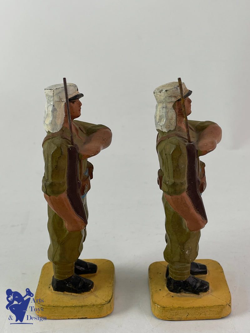 JRD FIGURINE LEGIONNAIRE AU FIXE VERS 1935 H 10CM 2 PIECES
