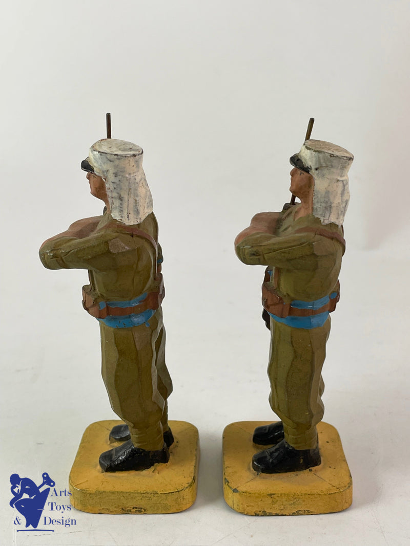 JRD FIGURINE LEGIONNAIRE AU FIXE VERS 1935 H 10CM 2 PIECES