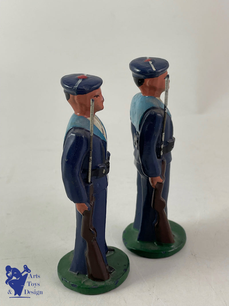 JRD FIGURINE MARIN AU FIXE VERS 1935 H 8.5CM 2 PIECES