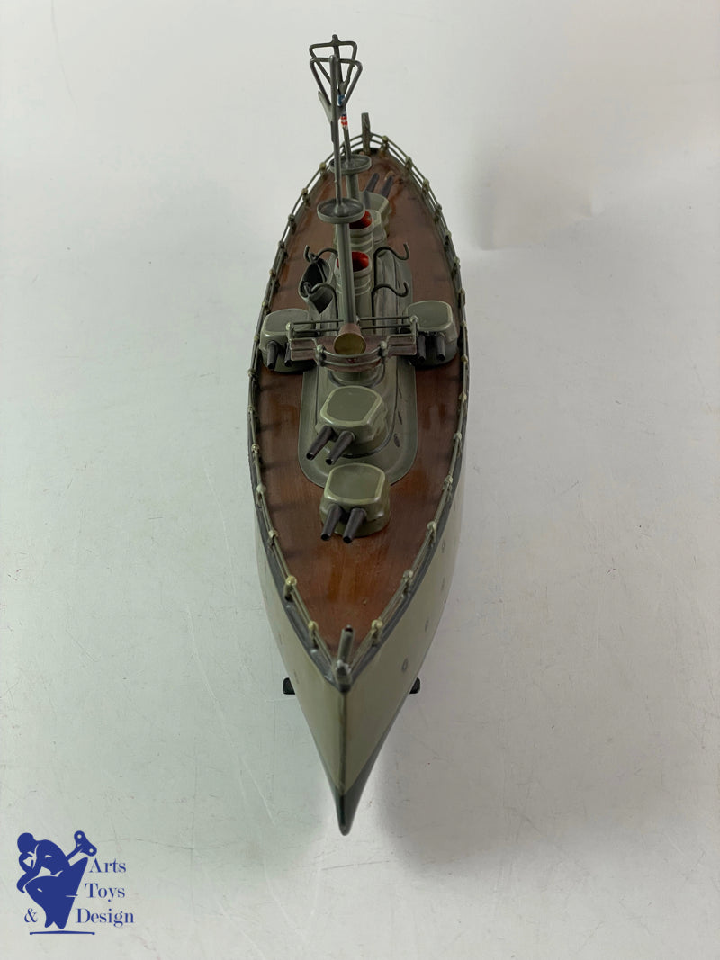 MARKLIN SERIE 5129 BATEAU DE GUERRE MECANIQUE C.1930 EX COLLECTION FORBES
