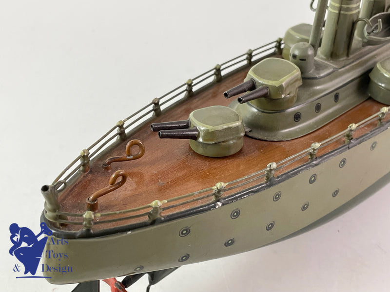 MARKLIN SERIE 5129 BATEAU DE GUERRE MECANIQUE C.1930 EX COLLECTION FORBES