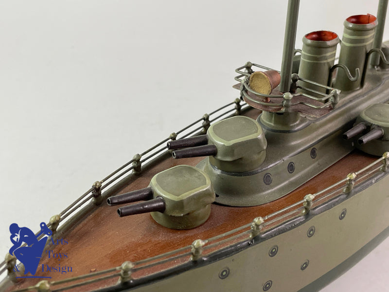 MARKLIN SERIE 5129 BATEAU DE GUERRE MECANIQUE C.1930 EX COLLECTION FORBES