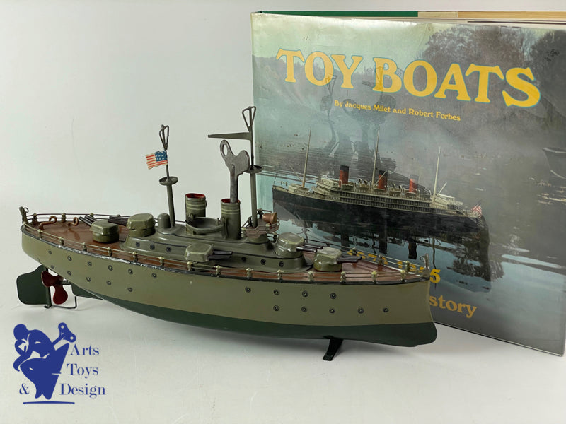 MARKLIN SERIE 5129 BATEAU DE GUERRE MECANIQUE C.1930 EX COLLECTION FORBES