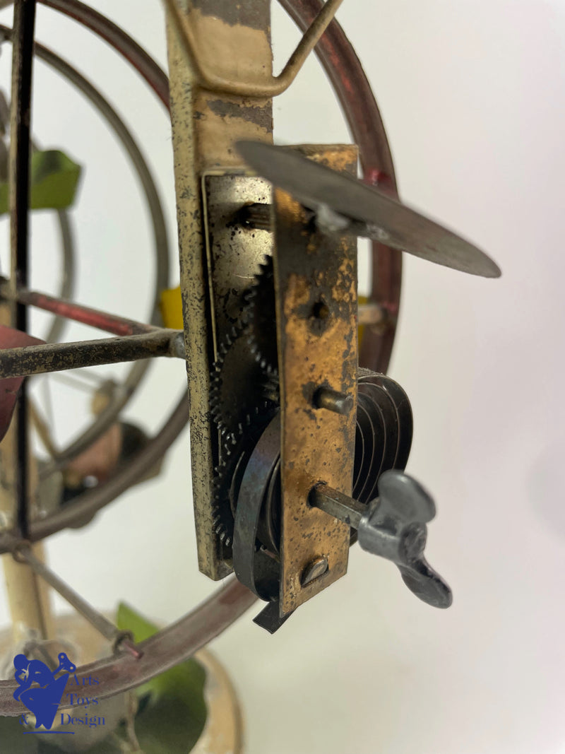 JOUET ANCIEN MANEGE CAROUSEL GUNTHERMANN DOUBLE ROUE MECANIQUE C.1910 H 22CM