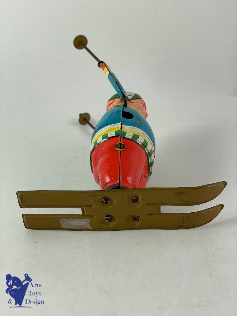 B&S BLOMER AND SCHULER WOMAN ON SKI CLOCKWORK CIRCA 1950 H 11cm