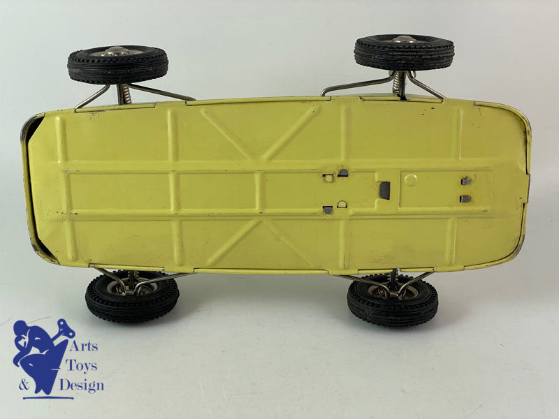 JOUSTRA 2101 VOITURE DE COURSE FRICTION JAUNE AVEC PILOTE 1960