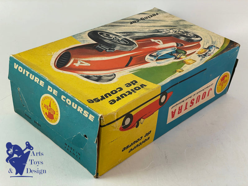 JOUSTRA 2101 VOITURE DE COURSE FRICTION JAUNE AVEC PILOTE 1960