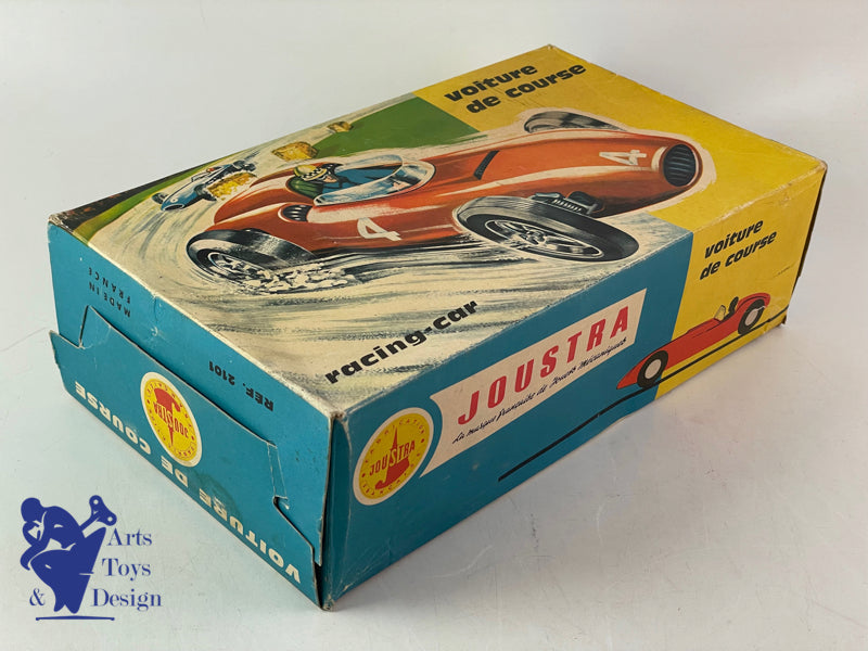 JOUSTRA 2101 VOITURE DE COURSE FRICTION JAUNE AVEC PILOTE 1960