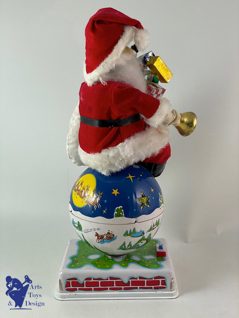 HTC 3979 JAPON PERE NOEL SANTA CLAUS ROTATING GLOBE BATTERY OP