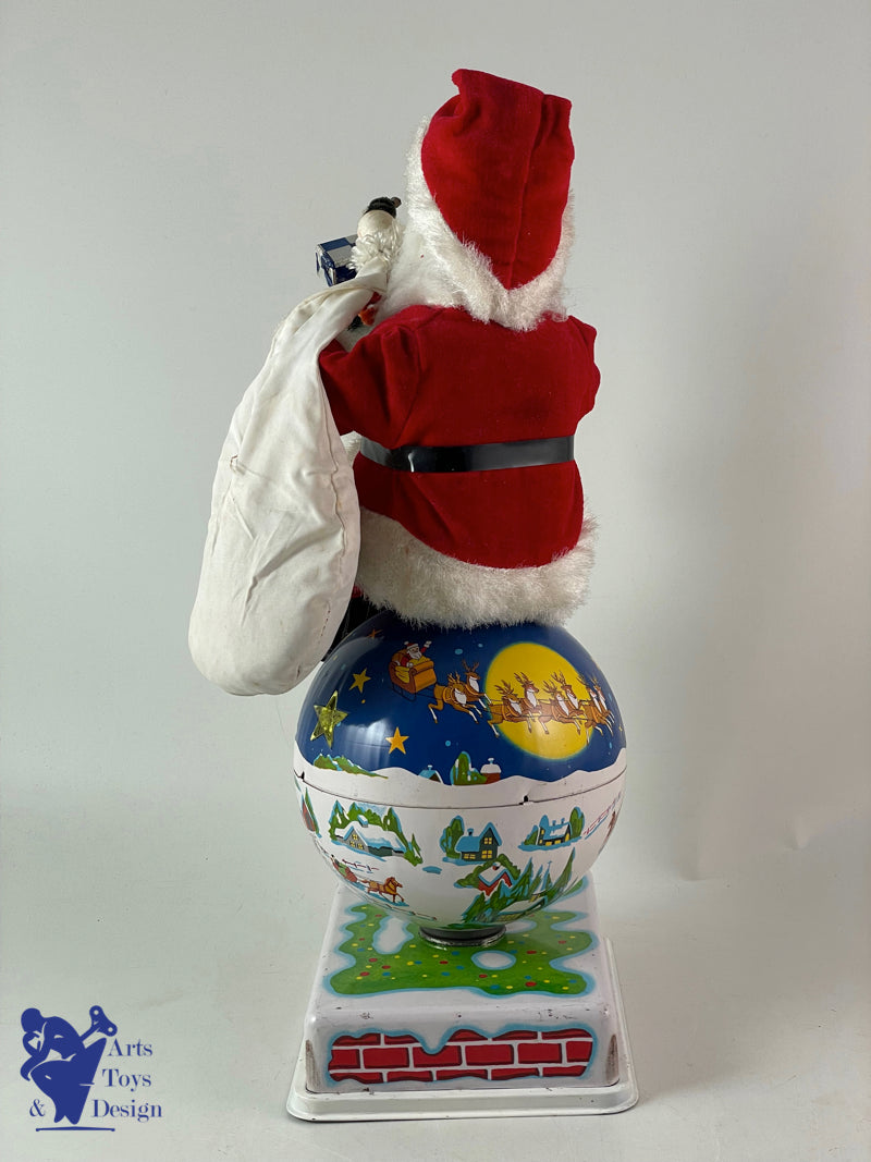 HTC 3979 JAPON PERE NOEL SANTA CLAUS ROTATING GLOBE BATTERY OP