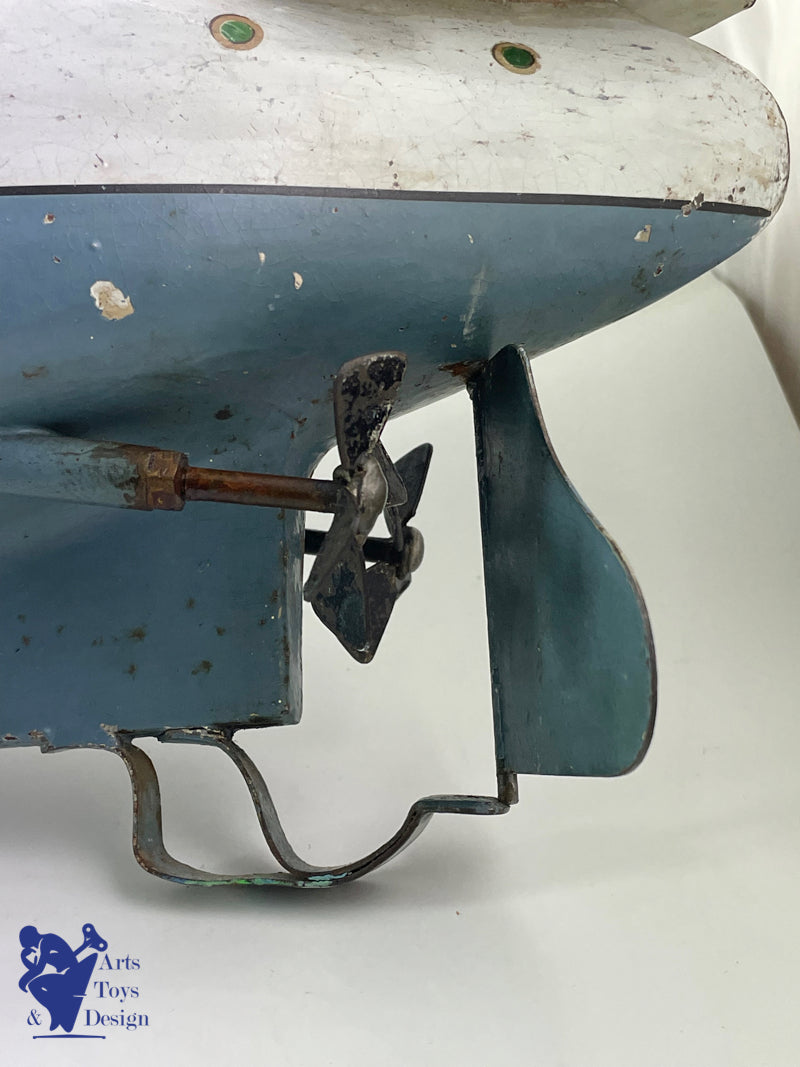 BING ALLEMAGNE GRAND BATEAU CUIRASSE VAPEUR 80CM VERS 1908