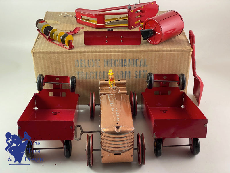 MARX USA TRACTOR FARM SET DELUXE TRACTEUR MECANIQUE VERS 1940