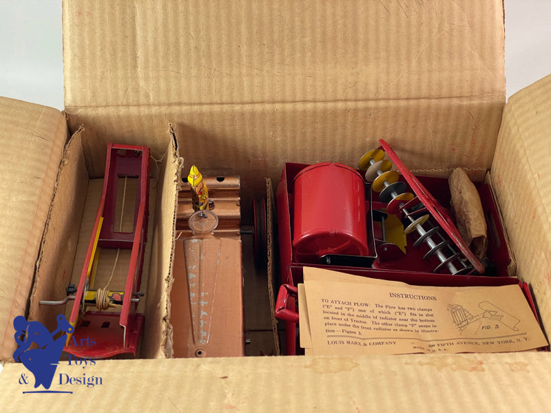 MARX USA TRACTOR FARM SET DELUXE TRACTEUR MECANIQUE VERS 1940