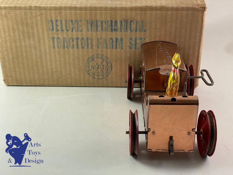 MARX USA TRACTOR FARM SET DELUXE TRACTEUR MECANIQUE VERS 1940