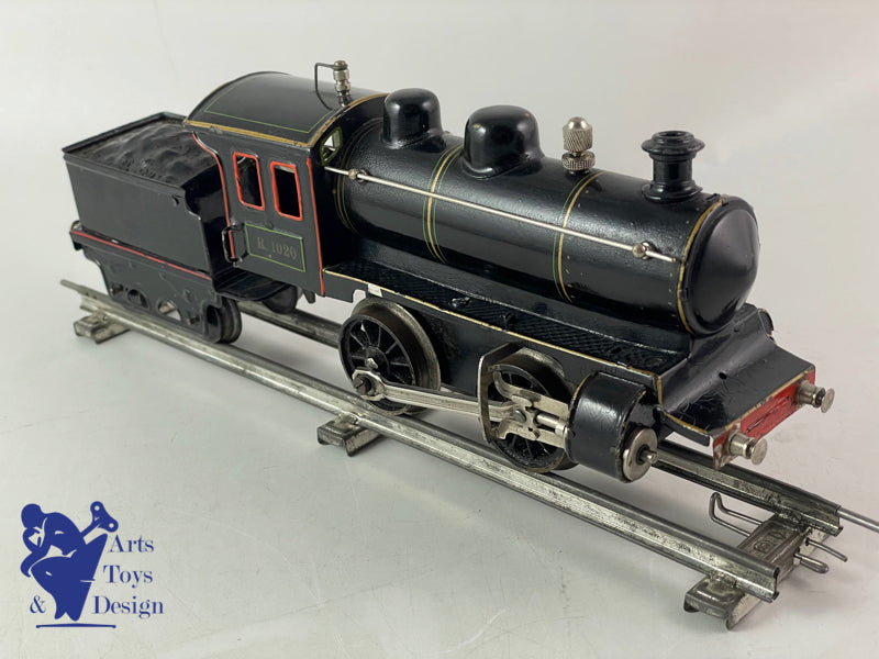 MARKLIN TRAIN LOCOMOTIVE ET TENDER EN 0 R 1020 MECANIQUE VERS 1920