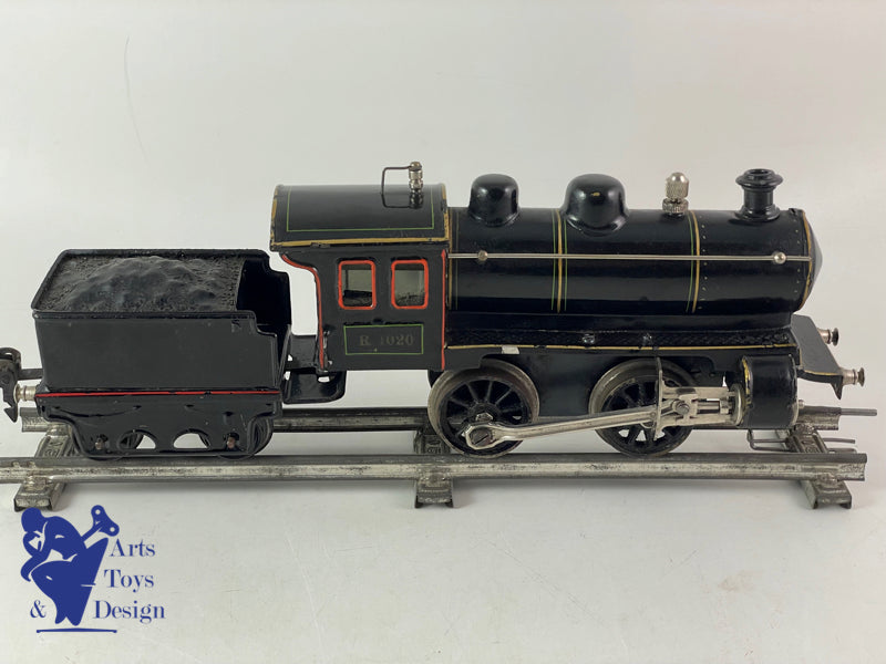 MARKLIN TRAIN LOCOMOTIVE ET TENDER EN 0 R 1020 MECANIQUE VERS 1920