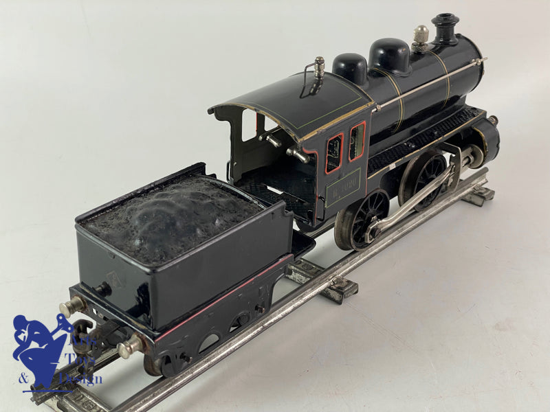 MARKLIN TRAIN LOCOMOTIVE ET TENDER EN 0 R 1020 MECANIQUE VERS 1920