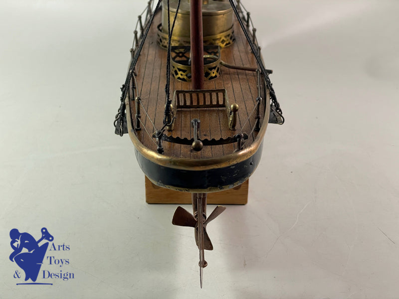RADIGUET RARE BATEAU CANONNIERE A VAPEUR 51CM VERS 1890