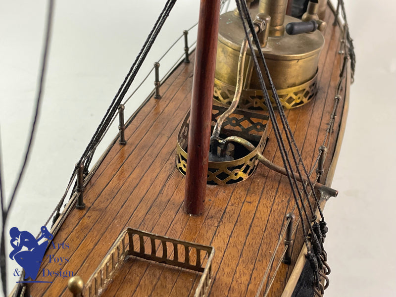 RADIGUET RARE BATEAU CANONNIERE A VAPEUR 51CM VERS 1890