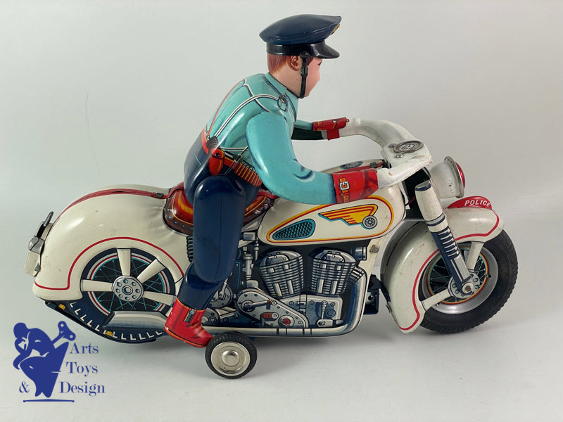 MODERN TOYS TM JAPON MOTO POLICE HIGHWAY PATROL 29CM C.1957