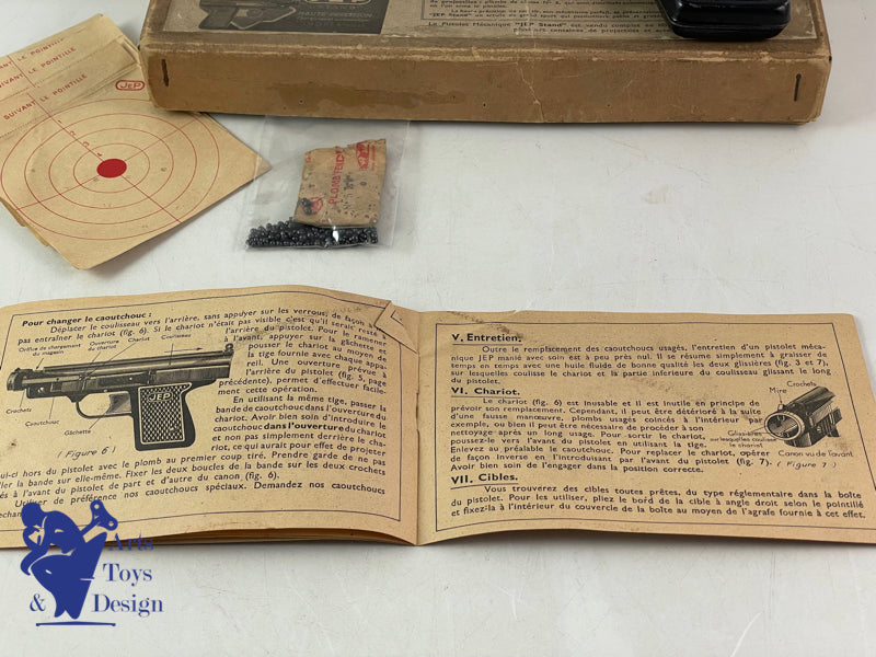 JOUET JEP REF 1070 PISTOLET MECANIQUE STAND VERS 1936
