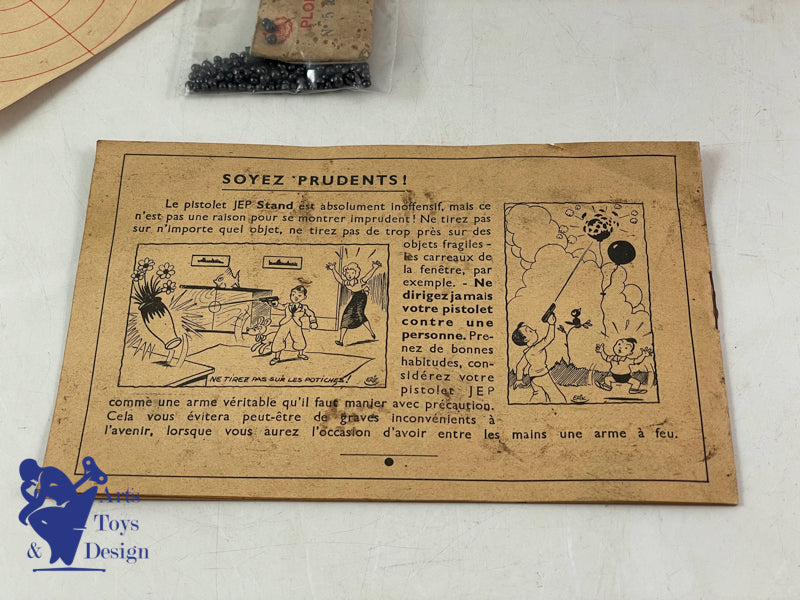 JOUET JEP REF 1070 PISTOLET MECANIQUE STAND VERS 1936