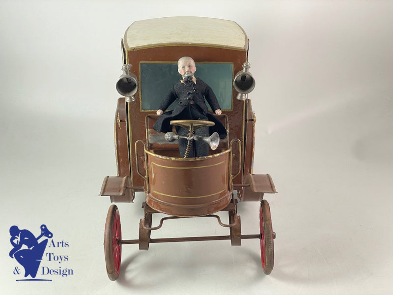 JOUET PINARD  GRAND FIACRE AUTOMOBILE MECANIQUE C.1900 37CM