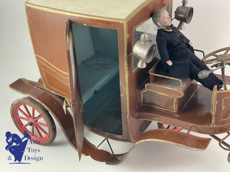 JOUET PINARD REF 71 GRAND FIACRE AUTOMOBILE MECANIQUE C.1900 37CM