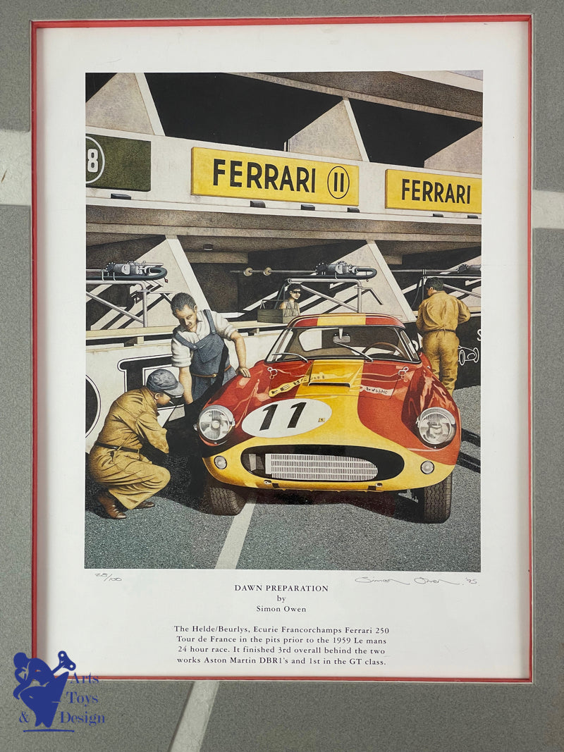 SIMON OWEN POUR LE PHOENIX SERIGRAPHIE FERRARI 250 GT LE MANS 1959