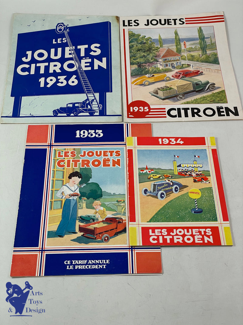 JOUETS CITROEN RARE ENSEMBLE CATALOGUES DE 1933 A 1936