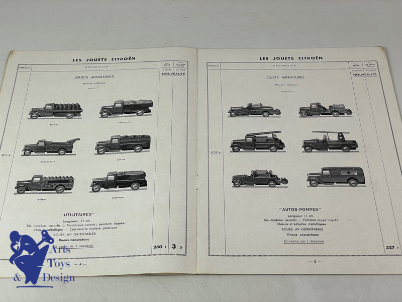 SCARCE JOUETS CITROEN SET OF ORIGINAL CATALOGS 1933 TO 1936