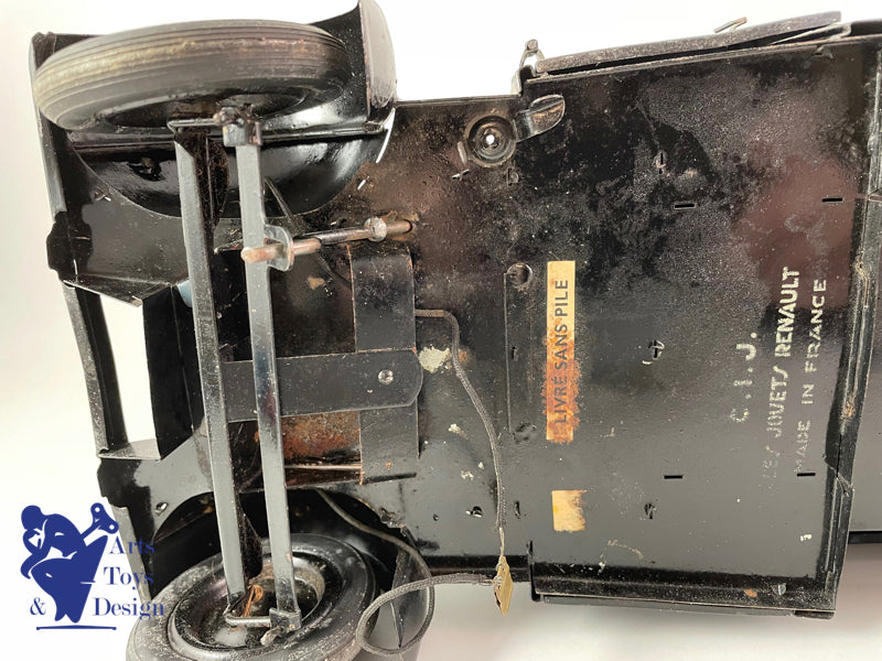 Antique toy CIJ 6/17 Renault dump truck 5t tin clockwork circa 1935