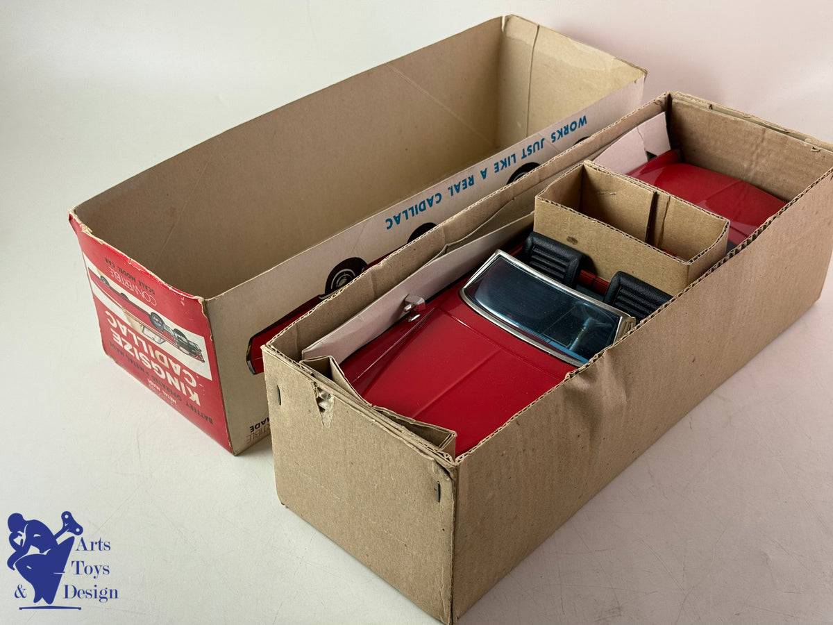JOUET ANCIEN BANDAI JAPAN 7658 VOITURE CADILLAC KING SIZE CONVERTIBLE 1960 35CM