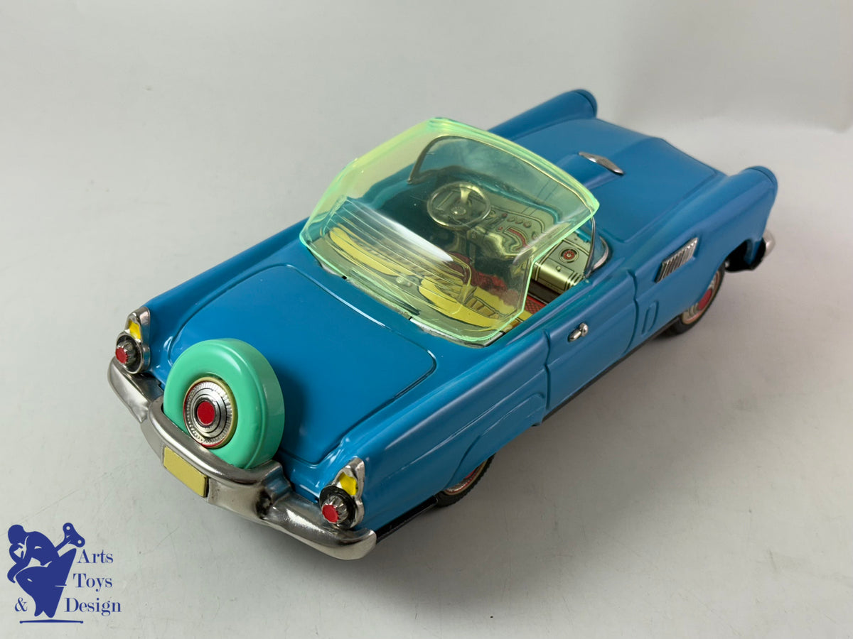 JOUET ANCIEN TN NOMURA JAPAN FORD THUNDERBIRD SPORTS CAR 1960 FRICTION 30CM