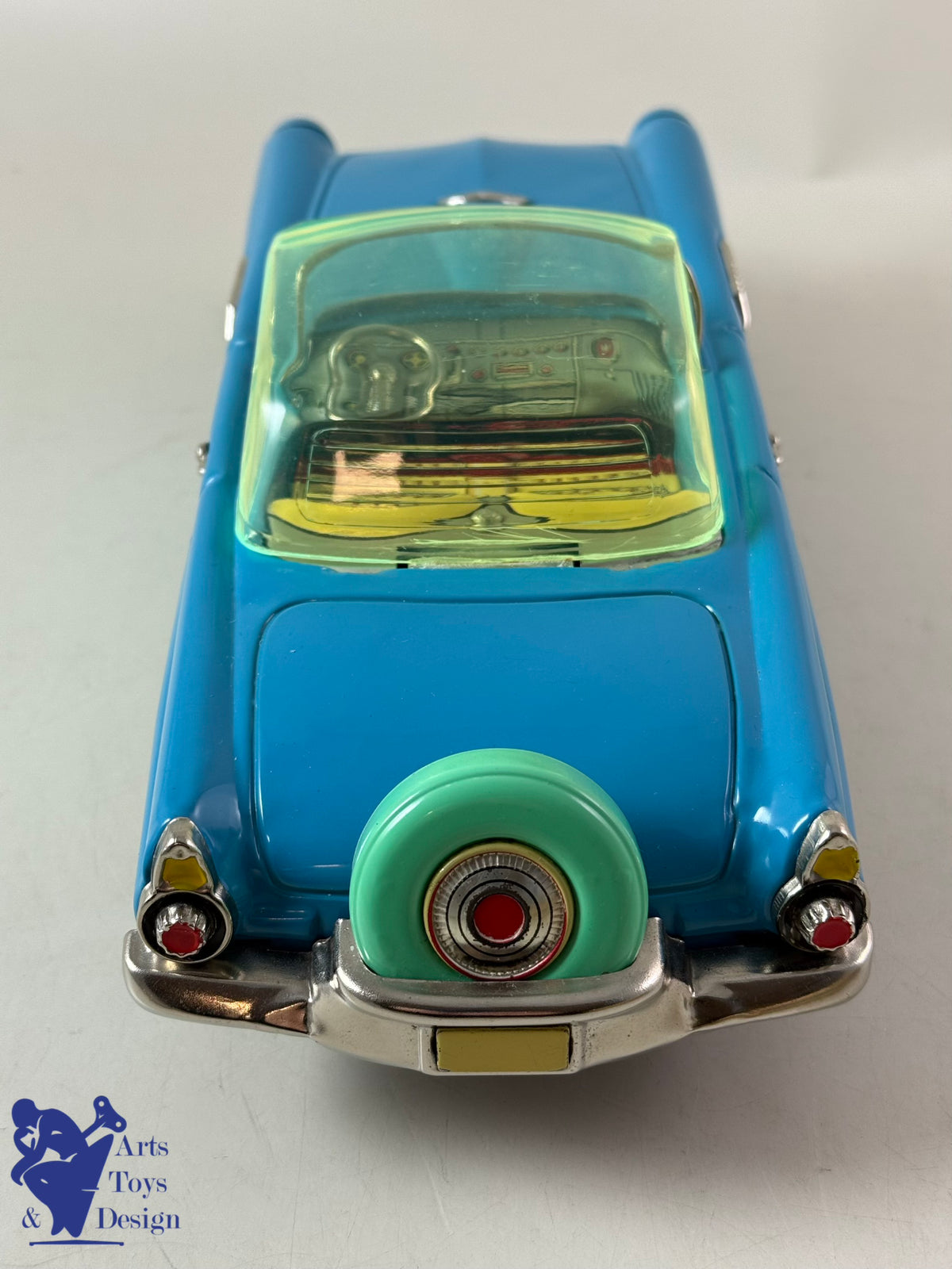 JOUET ANCIEN TN NOMURA JAPAN FORD THUNDERBIRD SPORTS CAR 1960 FRICTION 30CM