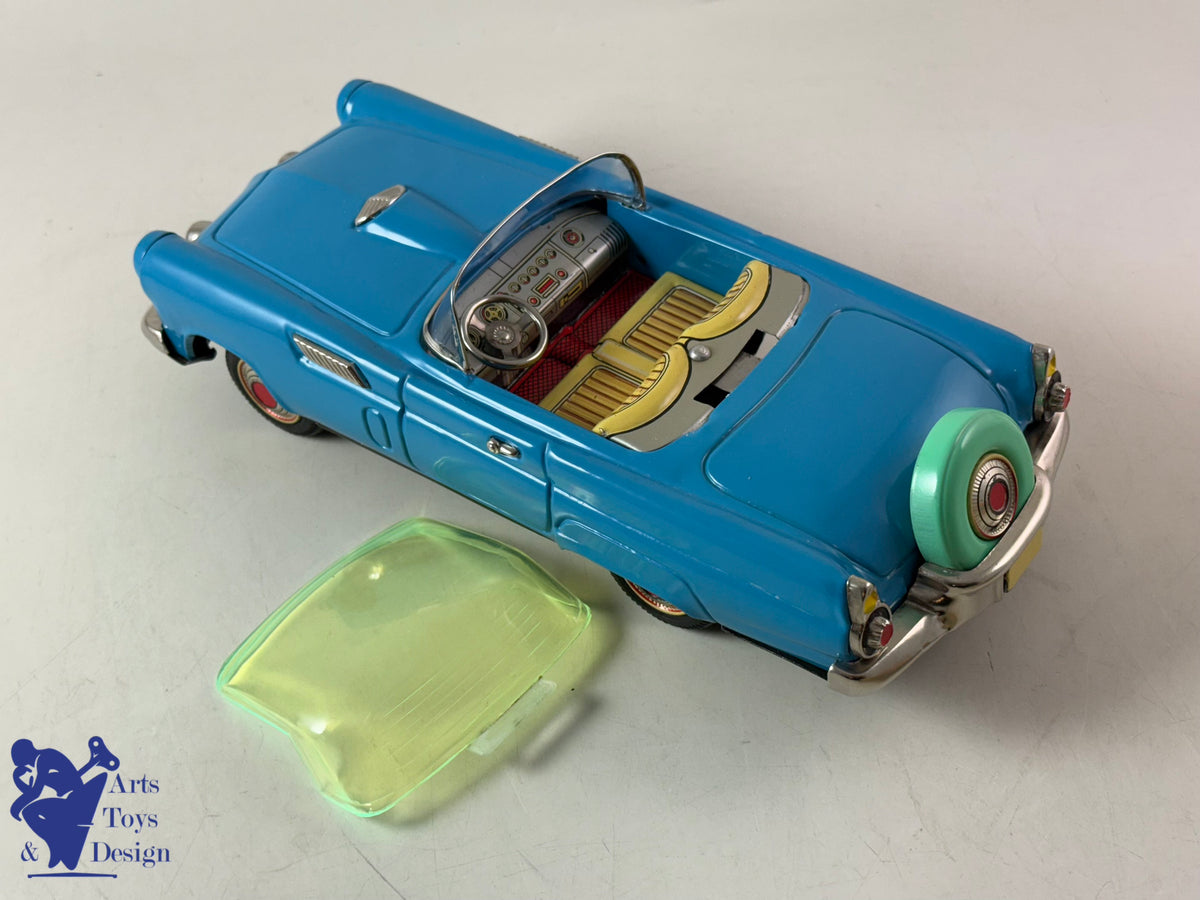 JOUET ANCIEN TN NOMURA JAPAN FORD THUNDERBIRD SPORTS CAR 1960 FRICTION 30CM